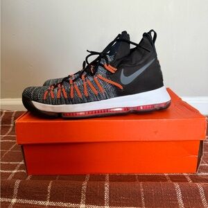 KD 9 Elite 'Dark Grey Hyper Orange SIZE 12 MENS Nike KD basketball shoes